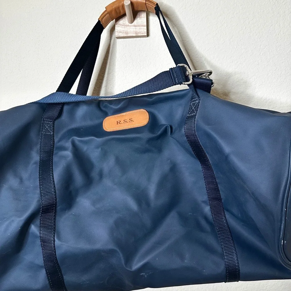 Jon Hart Design Large Duffle Bag Navy Coated Canvas Travel Gym Bag R.S.S.